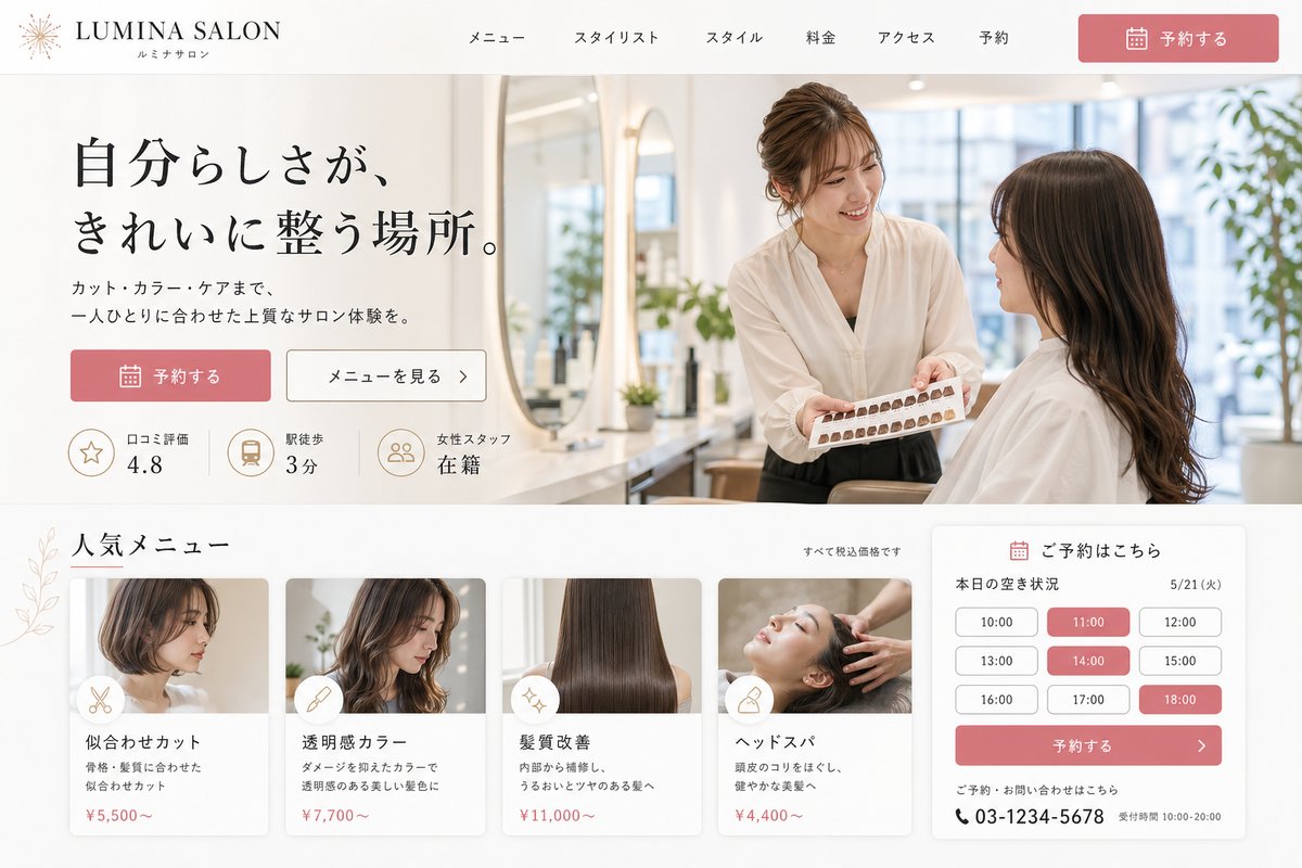 パーソナルサロン 制作実績