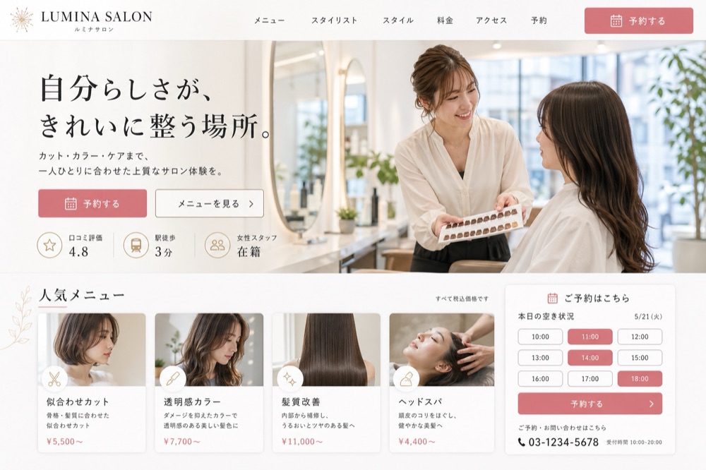 ヘアサロン 制作実績