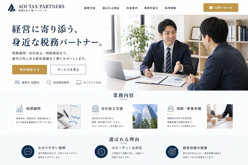 税理士事務所 制作実績