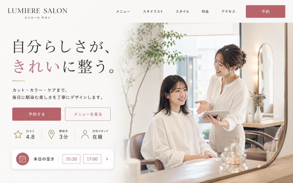 ヘアサロン 制作実績