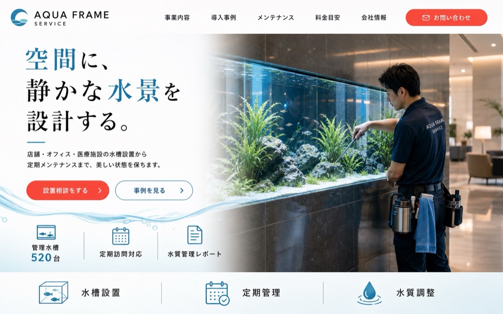 水槽メンテナンス 制作実績
